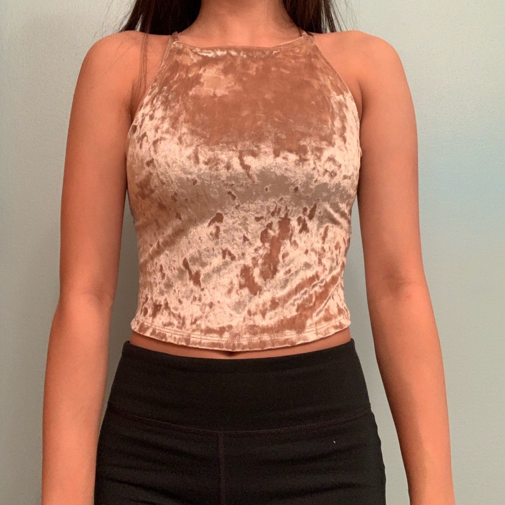 Hollister velvet halter top